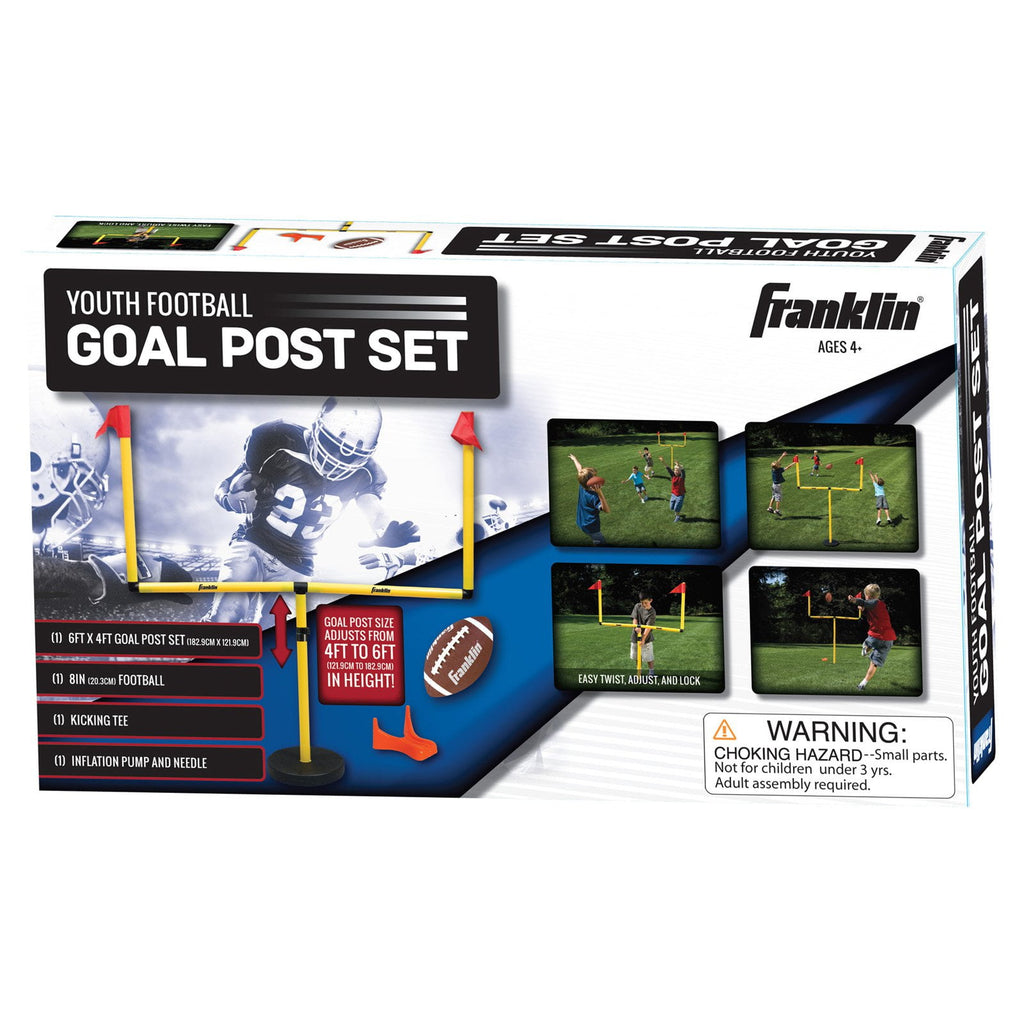 Franklin Sports Kids Football Field Goal Goalpost Set with Mini Football Kicking Cage