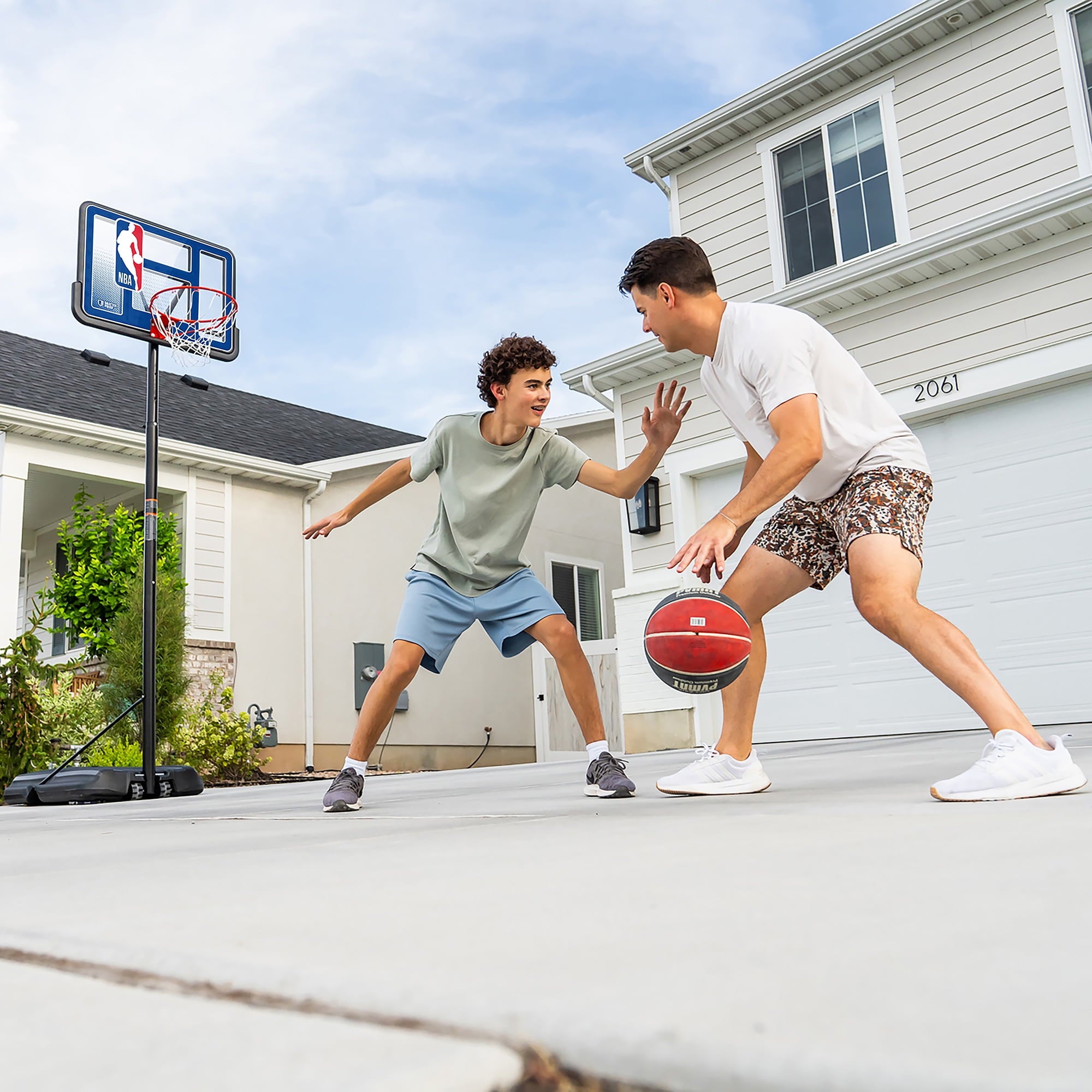 Lifetime NBA League 44" Portable Basketball Hoop with Wheels - 7.5 to 10 Ft Adjustable Height