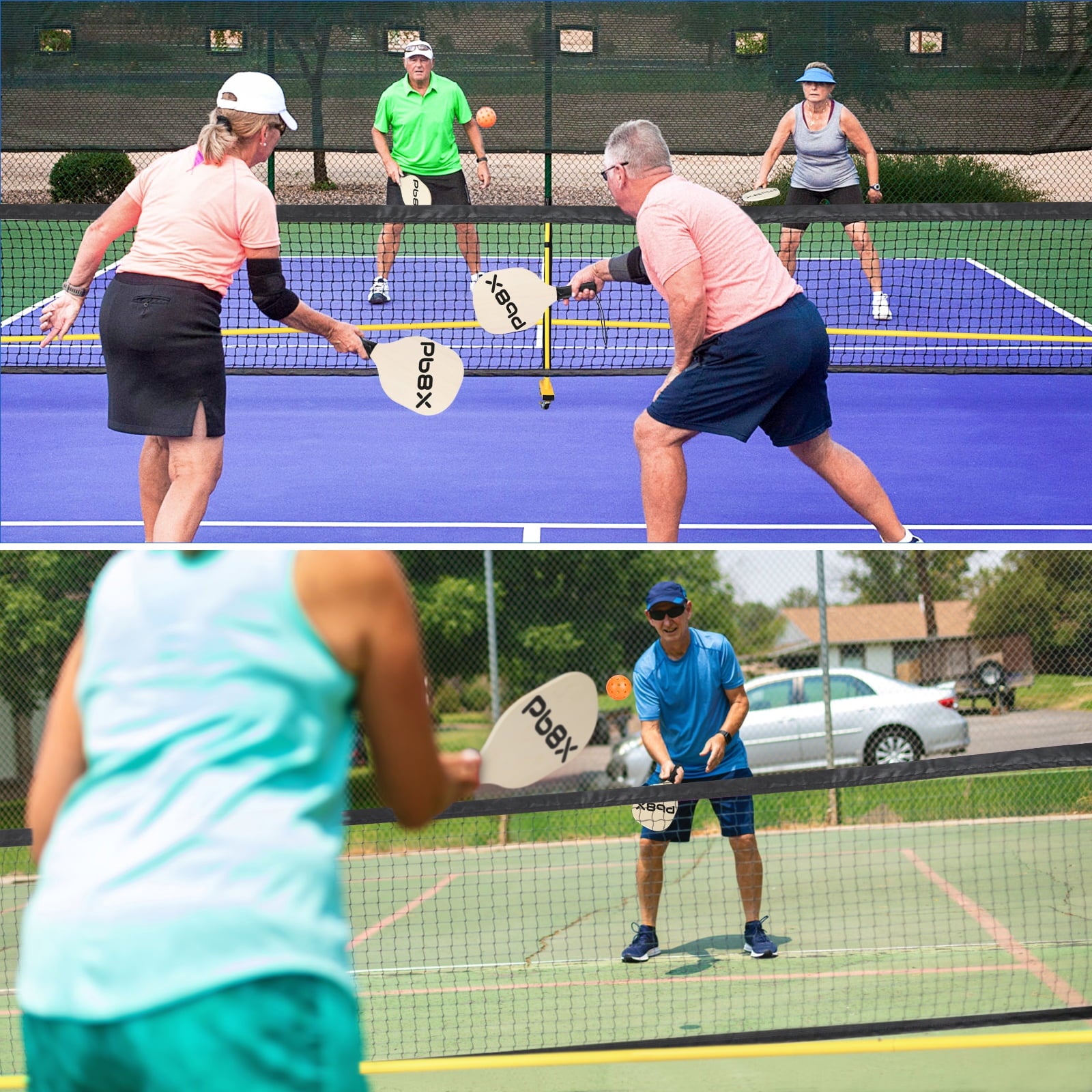 GIKPAL 22FT Portable Pickleball Net Set w/ Locking Wheels - Complete Beginner Kit (Net, 4 Paddles, 6 Balls, Bag, Line Markers)