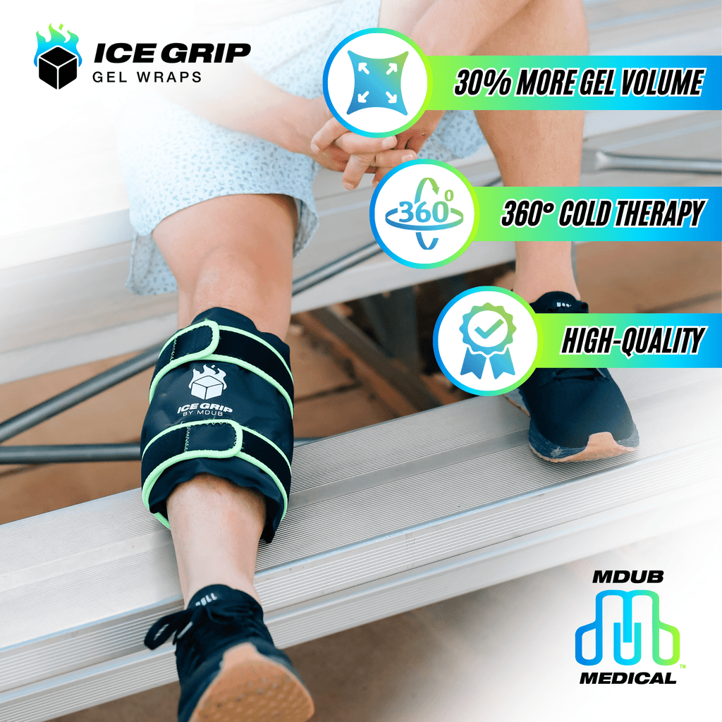 Ice Grip - Shin & Calf Ice Grip Wrap, Shin Brace, Calf Brace, Ankle Brace, Shin and Calf Support