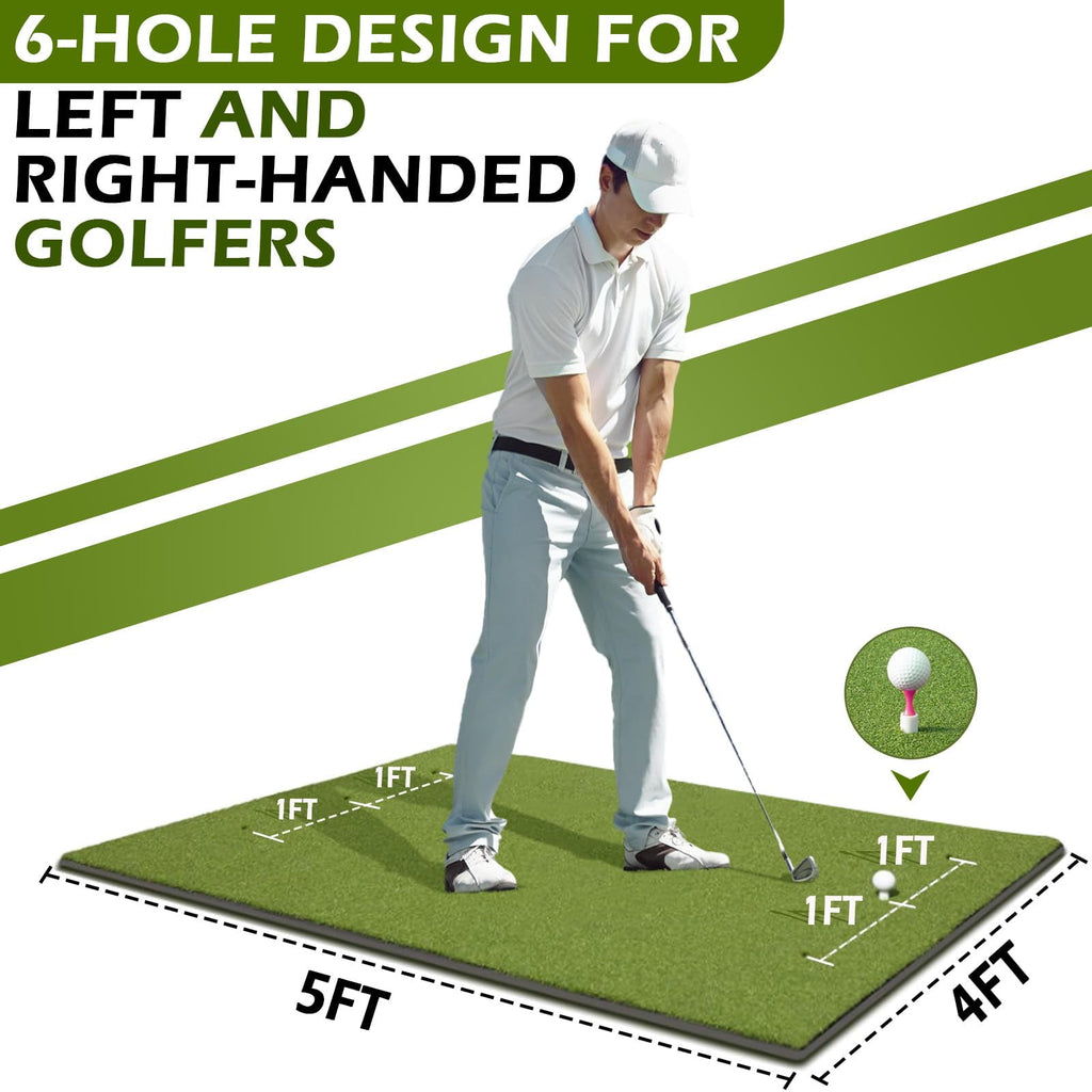Bearwill Golf Mat 31mm, 5ft x 4ft Golf Hitting Mats for Practice Outdoor Indoor, High-Elasticity Artificial Turf Mat for Garage Simulator Chipping Driving Training