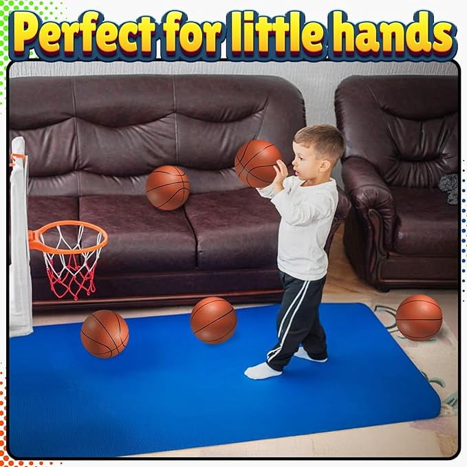 Mini Basketball - 6 Inch (Pack of 5) - Mini Hoop Basketball Set, PVC Outdoor & Indoor, Balls for Small Hoops & Pool Parties - Boys & Girls Birthday Party Favors, Game Prizes and Goodie Bags for Kids