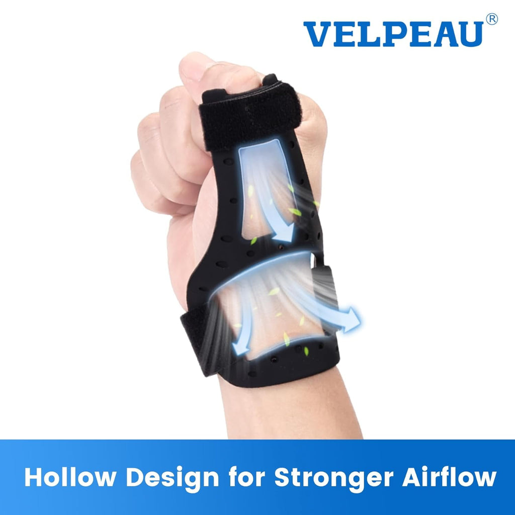 Velpeau Waterproof Thumb Brace for Arthritis Pain and Support, Semi-rigid Silicone Thumb Spica Splint Ideal for De Quervains Tenosynovitis, Tendonitis, One Size Fits Most, Fits both hands(M)