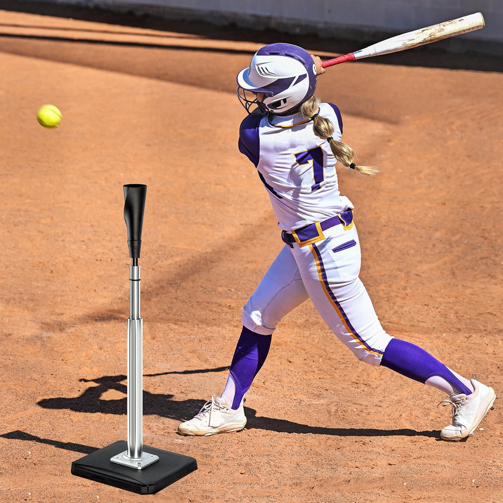 FITPLAY Portable Batting Tee for Baseball/Softball, 24-46 inches Softball Tee for Kids and Adults