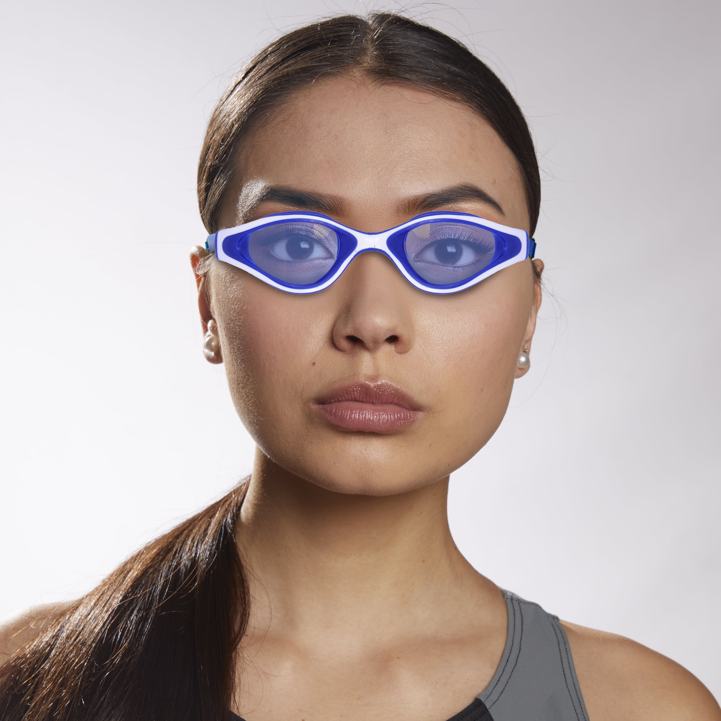Aqua Dolfino Performa Latex-Free Swim Sport Goggle for Adults, Blue