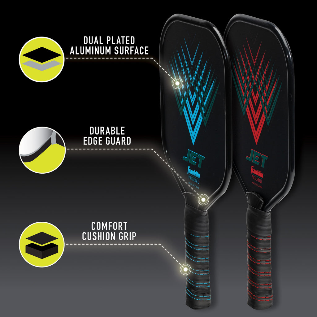 Franklin Sports 2 Player Pickleball Paddles + Balls - Aluminum Starter Set