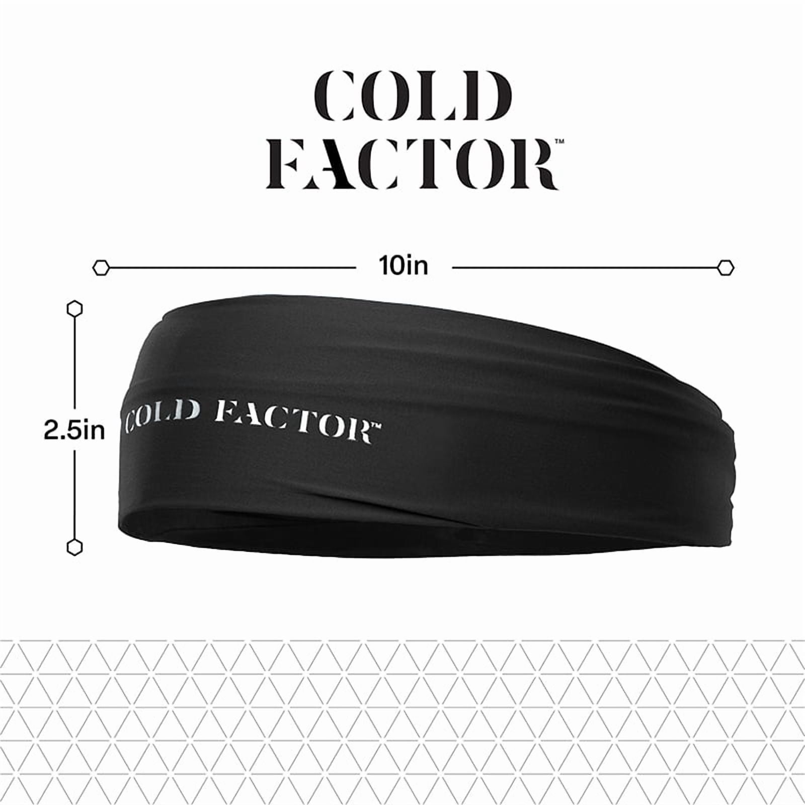 Cold Factor Instant Cooling Headband 3 Pack - Black, One Size, Sports Sweatbands – Quick-Dry, Sweat-Wicking, Lightweight for Running, Sports & Workouts