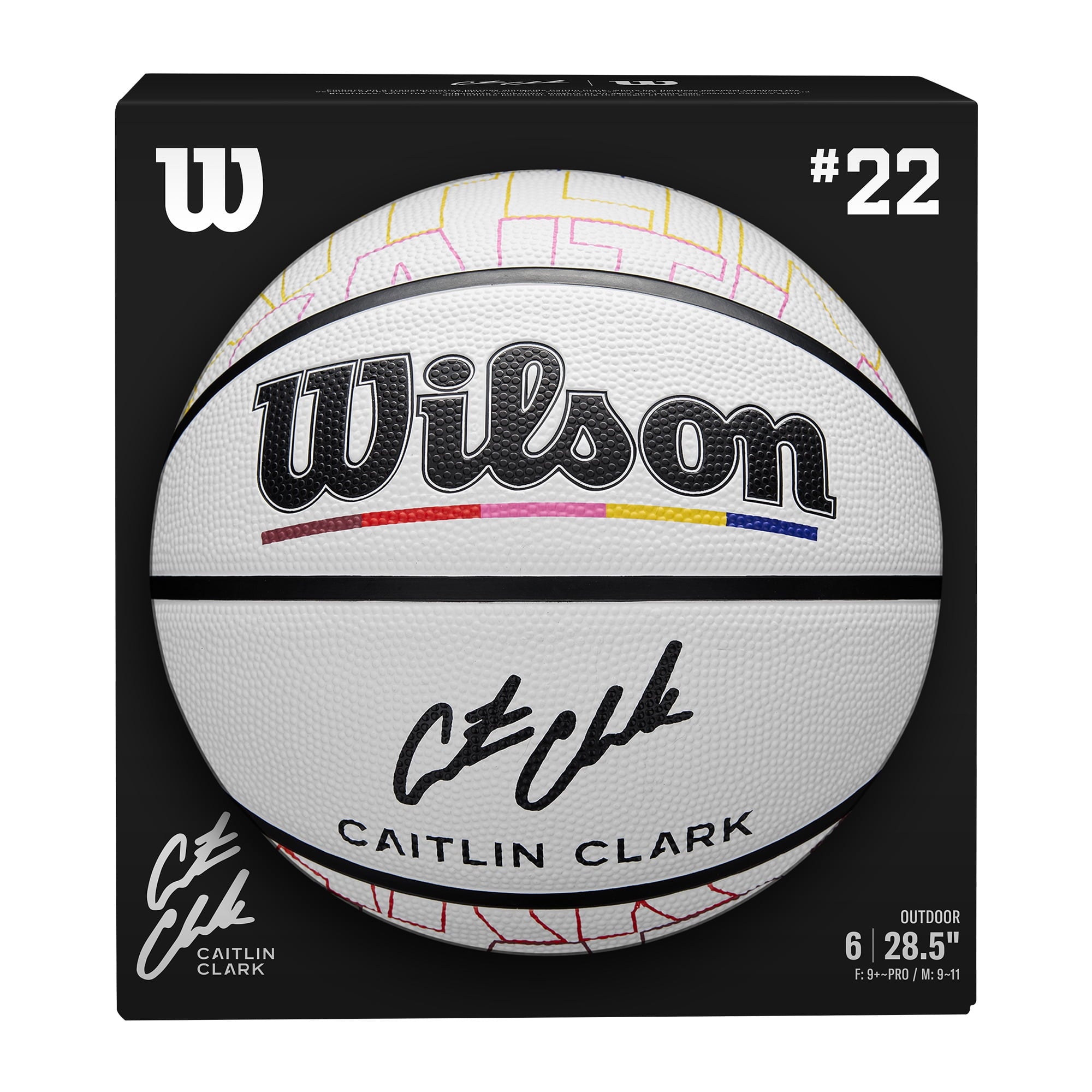 Wilson Caitlin Clark Journey Series Basketball - White/Multicolor, Size 6 - 28.5"