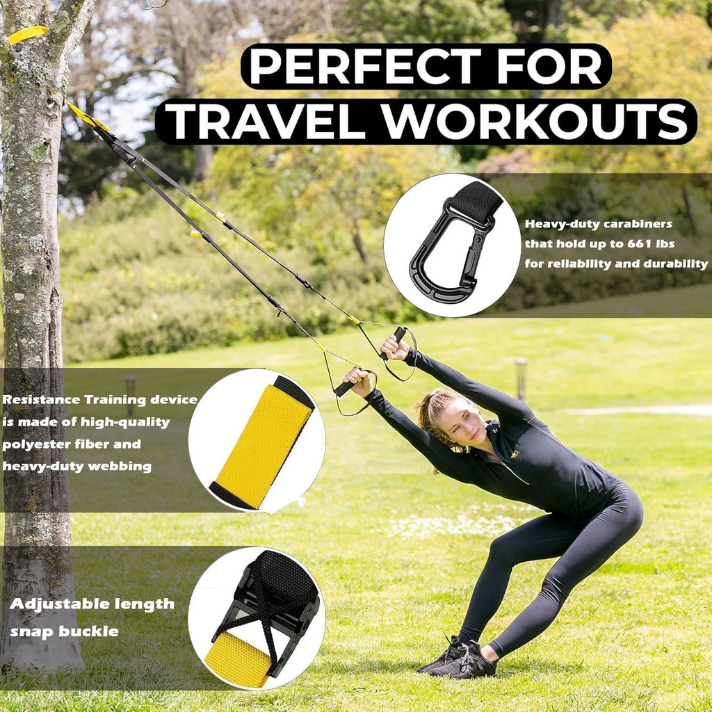 WQQQW Suspension Trainer System, Resistance Training Kit for Cross-Training, Weight Training, HIIT & Cardio