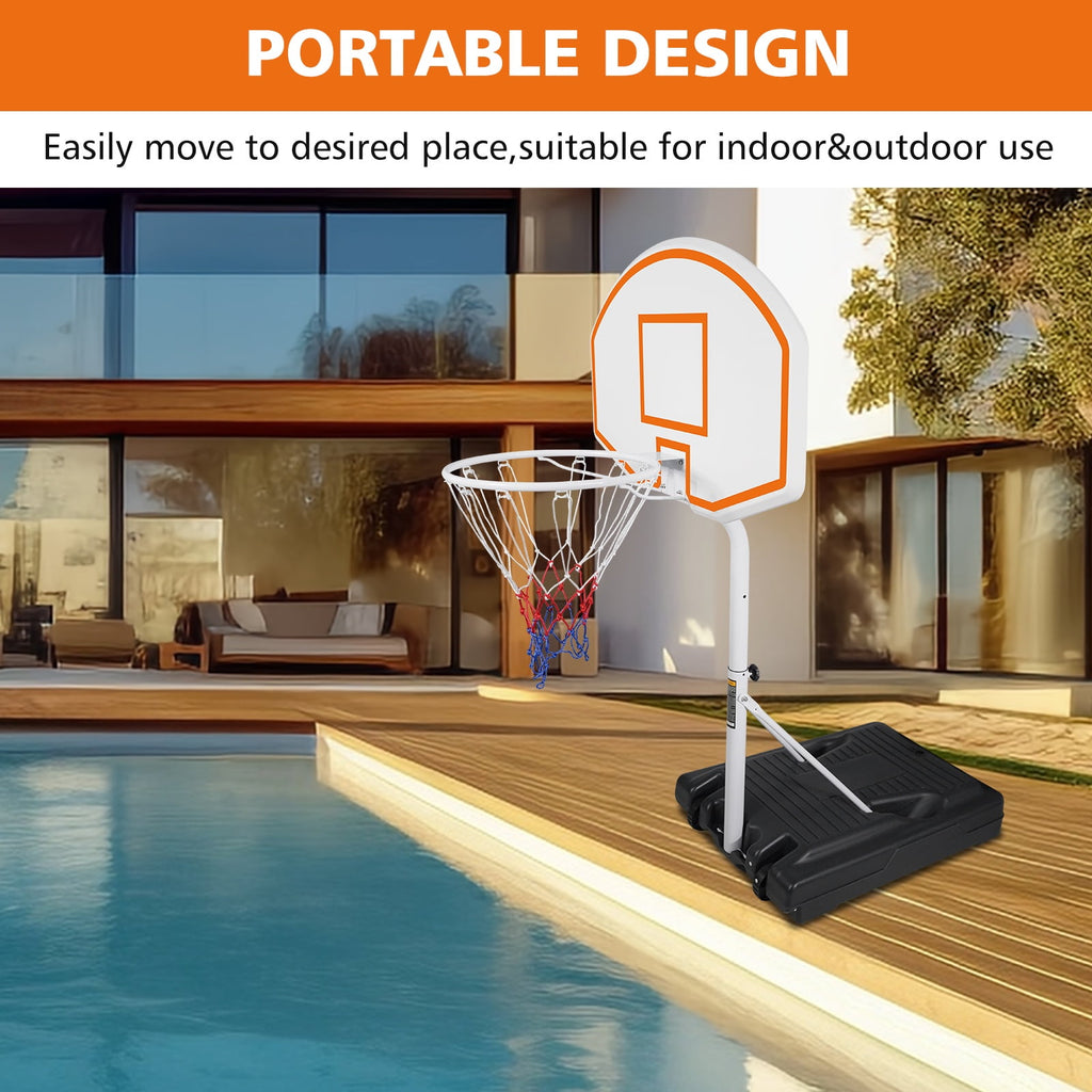 Segmart Pool Basketball Hoop,3.1ft-4.7ft Swimming Pool Basketball Hoop Height Adjustable,Pool Hoops Basketball With 36" Backboard,Blue