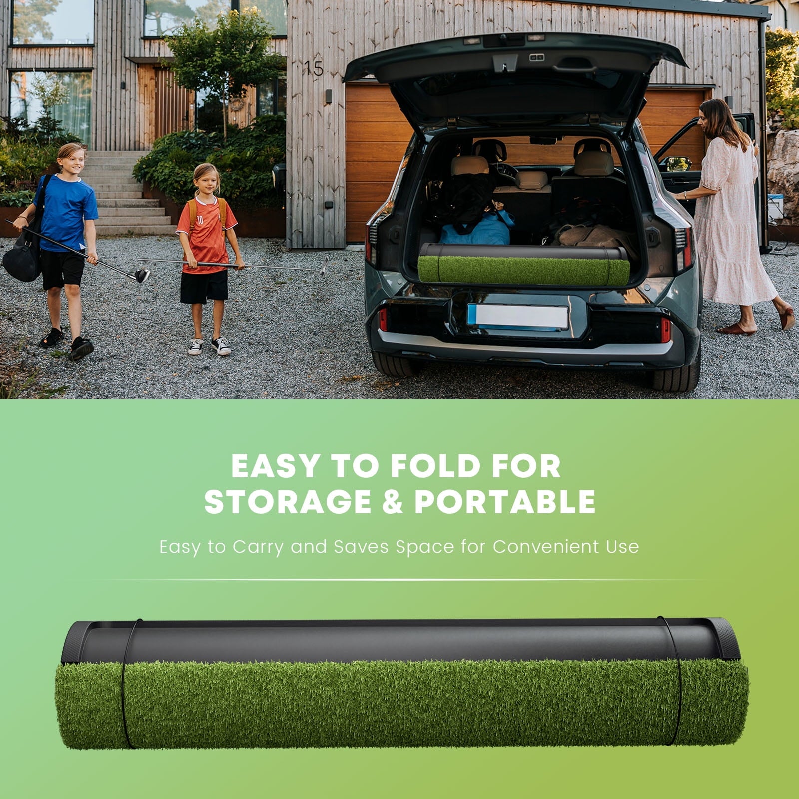 OKESAM 5x4 Feet Golf Mat with Ball Tray, Thickening Artificial Turf for Hitting, Driving, Chipping