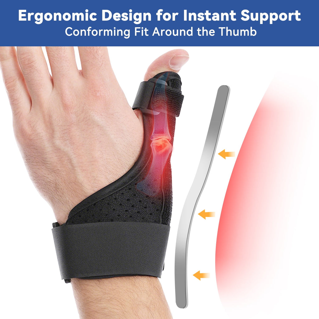 Goldeer Thumb Brace, Thumb Stabilizer Splint for Trigger Finger, Pain Relief, Arthritis, Tendonitis, Sprains, Sprained, Right Hand