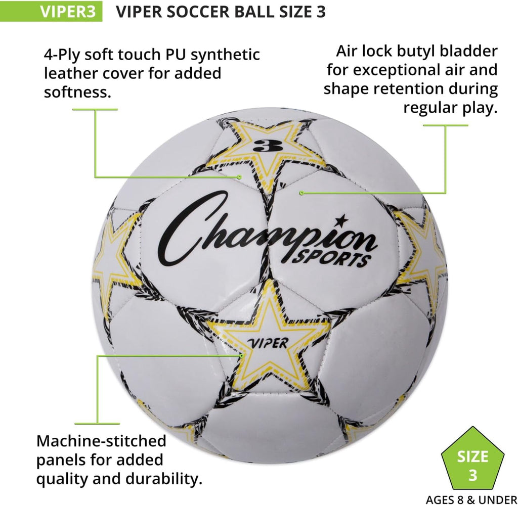 Champion Sports Viper Soccer Ball - Size 3