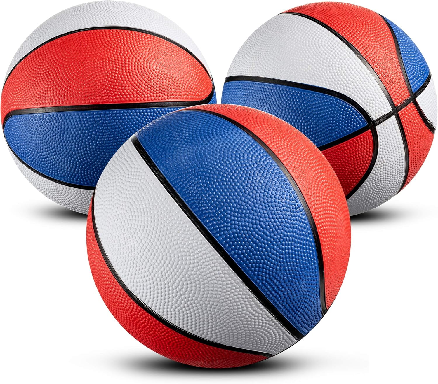 3-Pack Rubber Mini Basketballs 7-Inch with Pump, For Mini Hoops & Pool & Arcade Game Basketballs, – Indoor/Outdoor, Kids & Toddlers
