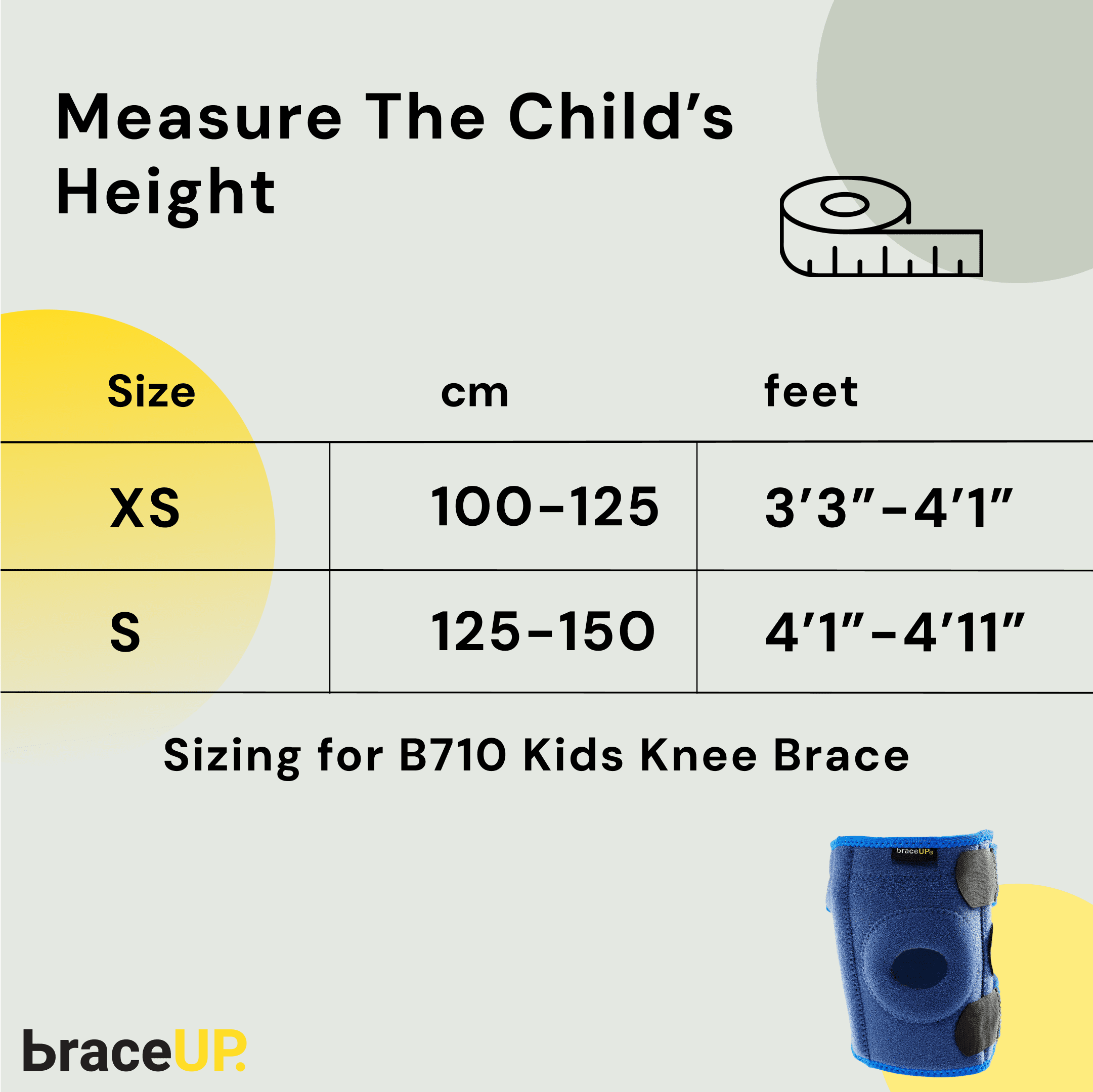 BraceUP Kids Knee Brace for Boys and Girls – Adjustable Youth Fit for Pain Relief (S)