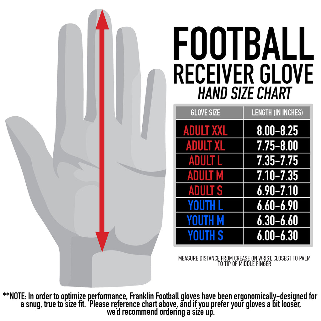 Franklin Sports Hi-Tack Premium Adult Football Receiver Gloves