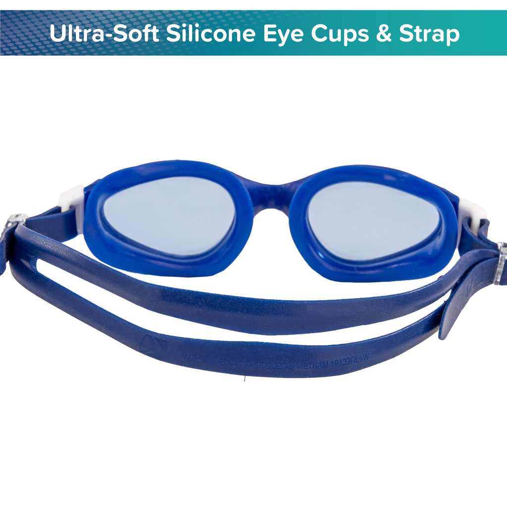 Aqua Dolfino Performa Latex-Free Swim Sport Goggle for Adults, Blue