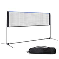 SHOUFTW Nylon Height Adjustable Volleyball Net, Badminton Net with Carry Bag, Volleyball Net for Pool, Backyard Game Indoor Outdoor Use, Blue-black