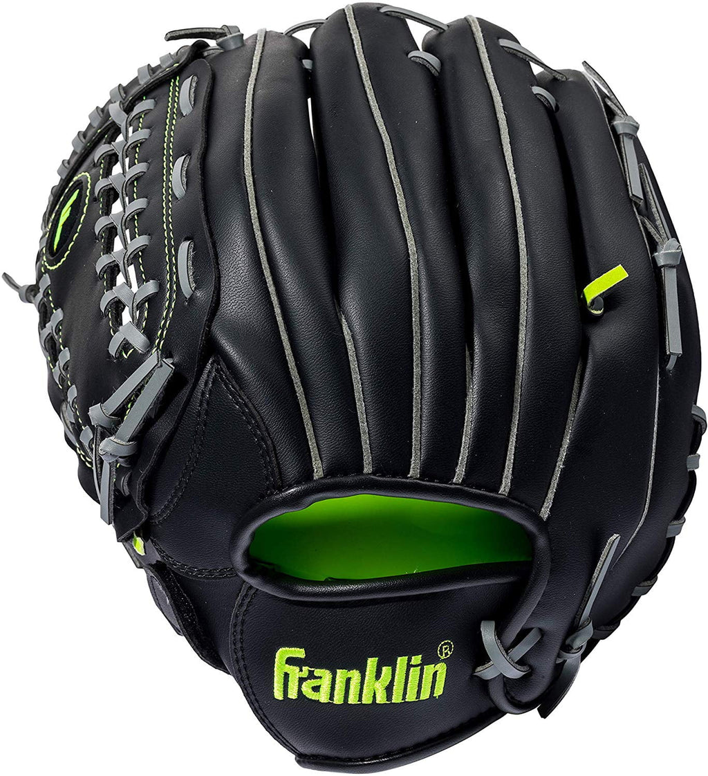 Franklin Sports Field Master Baseball + Softball Glove - Adult + Youth Mitt - 12" Lefty - Black