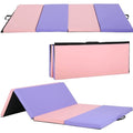 Gymnastics Mat 6x4x2 Folding Tumbling Mat 2” Thick Portable PU Leather Gym Mat with Carrying Handles for Kids Adults, 4-Folding, Mix Color