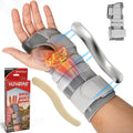 HLTHZONE Carpal Tunnel Wrist Brace for Work With Wrist Splint, Adjustable Wrist Stabilizer for Tendonitis & Arthritis, Left Hand For Women Men, All Day Wear - One Size/Gray