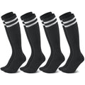 Hengguang 4 Pairs Kids Soccer Socks, Over Knee Boys Soccer Socks for Children Aged 5-12 to Playing Sports