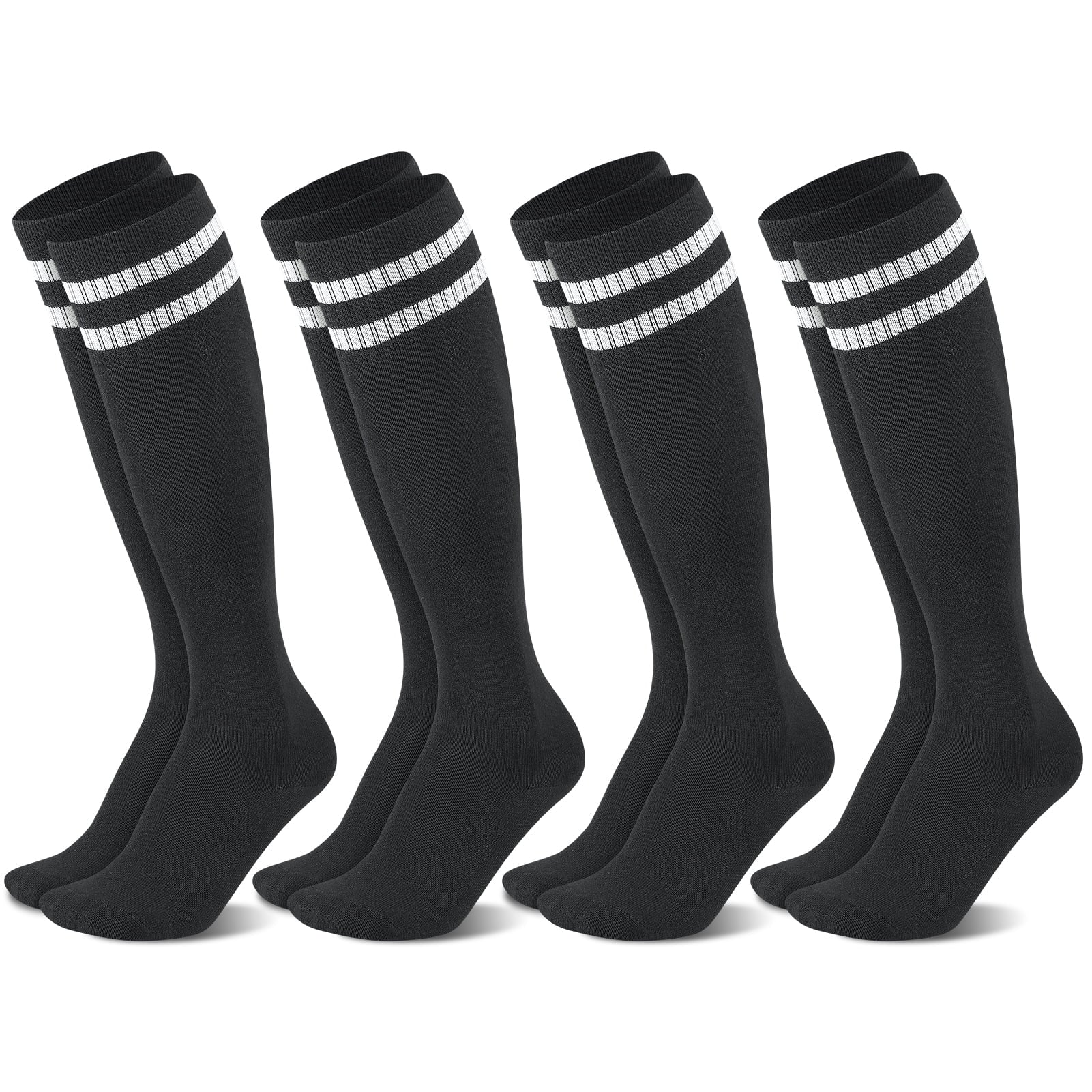 Hengguang 4 Pairs Kids Soccer Socks, Over Knee Boys Soccer Socks for Children Aged 5-12 to Playing Sports