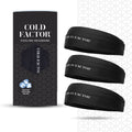 Cold Factor Instant Cooling Headband 3 Pack - Black, One Size, Sports Sweatbands – Quick-Dry, Sweat-Wicking, Lightweight for Running, Sports & Workouts