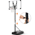 GASKY 44in Portable Basketball Hoop 7.55ft to 10ft Height Adjustable Basketball Goal with Large Backboard Base and Wheels for Youth Adults Outdoor