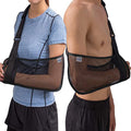 Mesh Arm Shoulder Sling Medical Shoulder Immobilizer for Shoulder Injury Torn Rotator Cuff, Breathable Arm Brace for Shower, Right Left Arm Stabilizes Elbow Arm Wrist Injury for Men Women (Black)