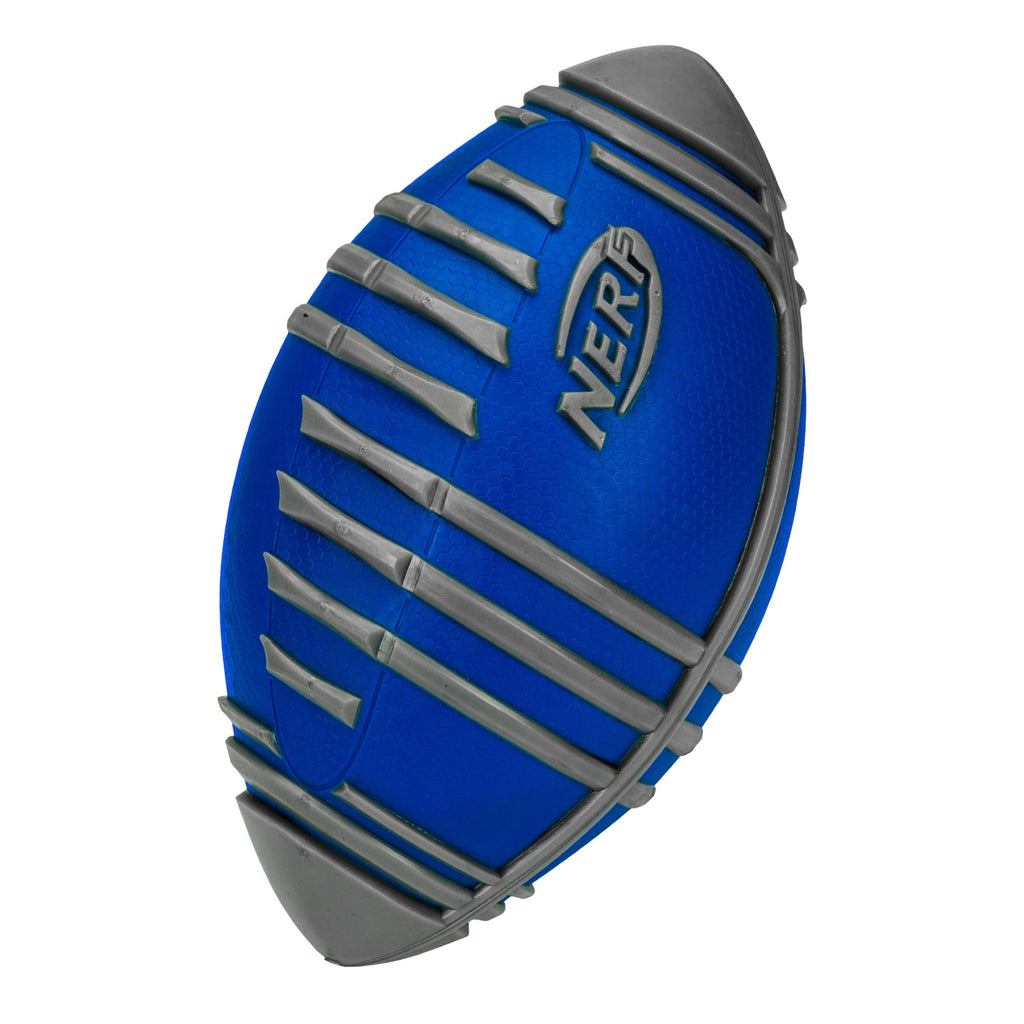 NERF Weather Blitz Kids Foam Football - Youth Weatherproof Soft Foam Ball - Indoor + Outdoor Football for Kids - Small Junior NERF Foam Football - 9" Inch Youth Sized Football - Blue