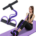 NGARDK Foot Pedal Resistance Band - 6 Tube Pedal Ankle Puller, Stirrup Puller for Exercise (Purple)