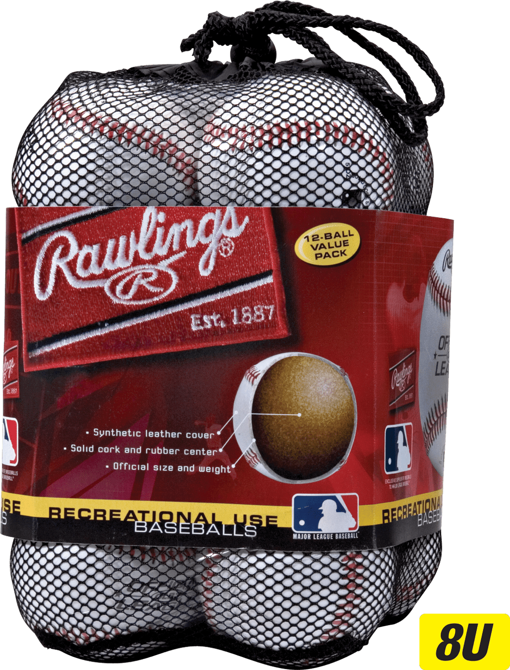 Rawlings | Official League Recreational Use Practice Baseballs | Youth/8U | Bag of 12 | OLB3BAG12 | 12 Count