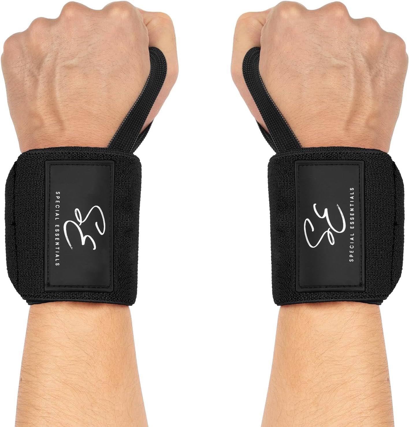 Special Essentials Stiff Unisex Heavy-Duty Black Wrist Wraps (1 Pair)