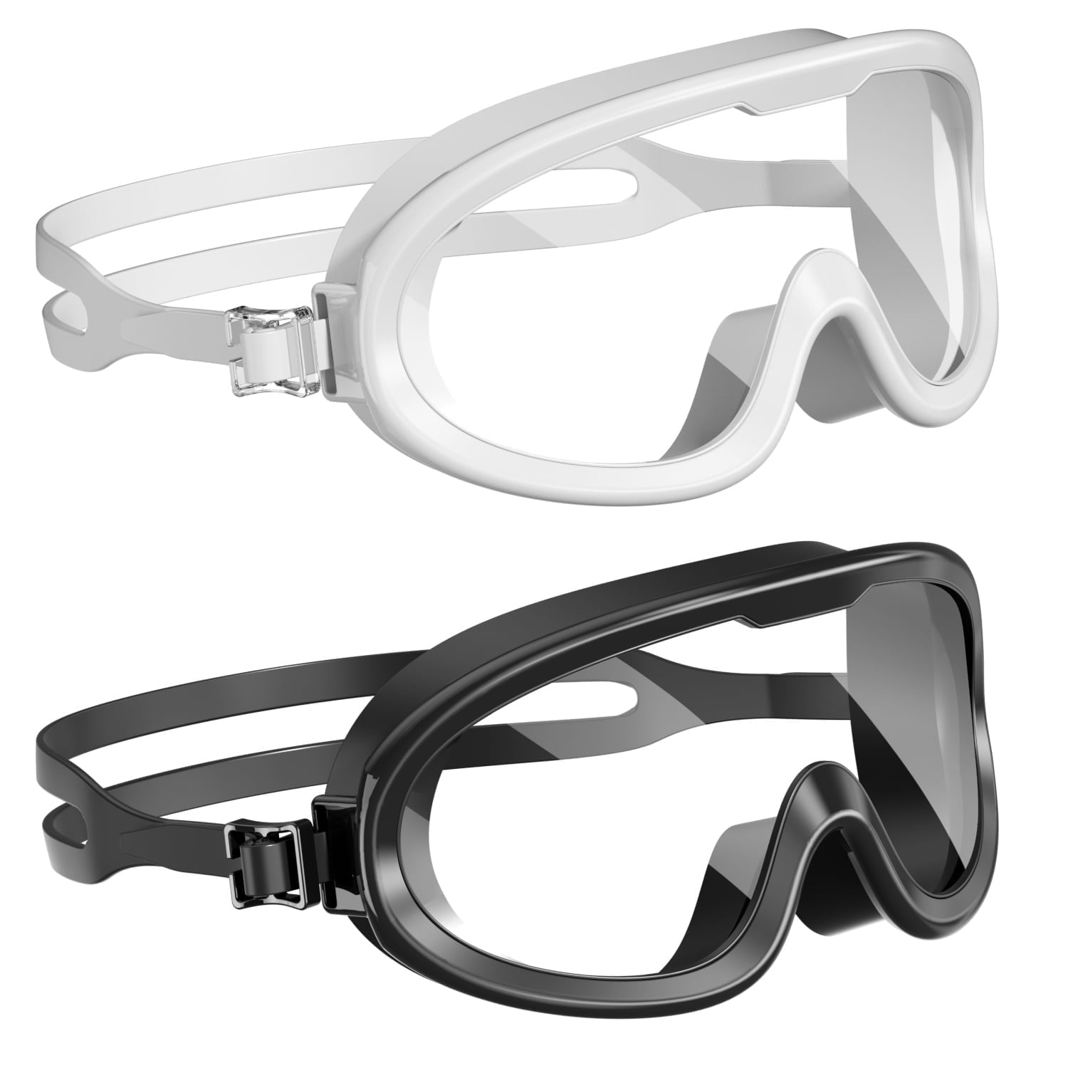 GPED Swim Goggles, 2 Pack Anti-Fog Waterproof Anti-UV Clear Vision Silicone Swimming Goggles for Adult Women Men