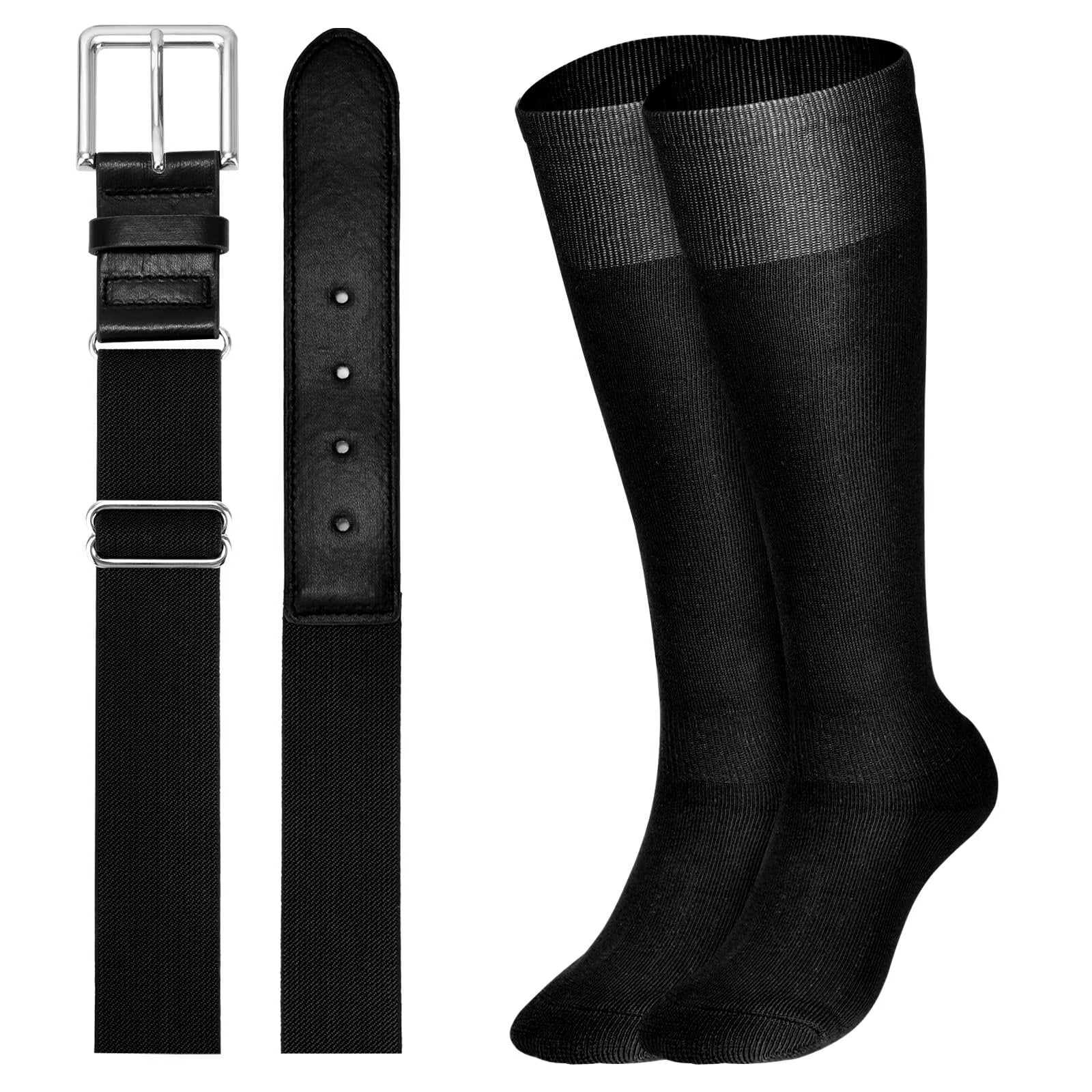 WHIPPY Baseball Belt and Socks Combo for Youth Boys Girls Softball Belt Adjustable Elastic Belt for Kids Children