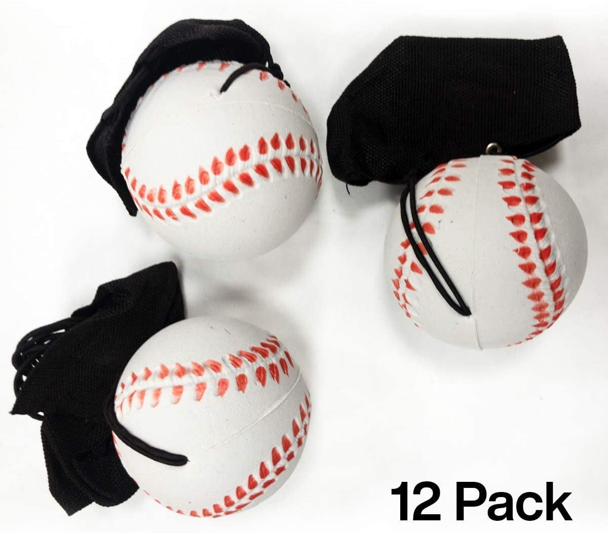 Kicko Practice Baseballs on Elastic Cord - 12 Pack - 2.25 Inch