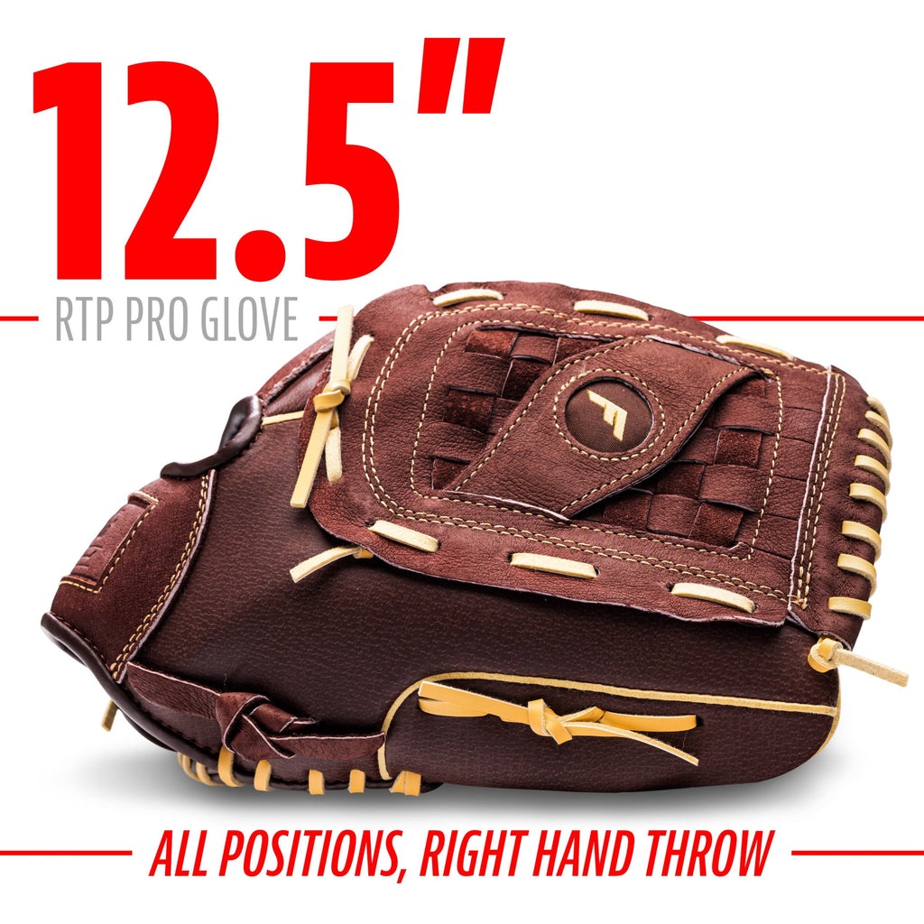 Franklin Sports RTP Pro Baseball Glove - Adult + Youth Fielding Mitt - 12.5" Righty - Brown