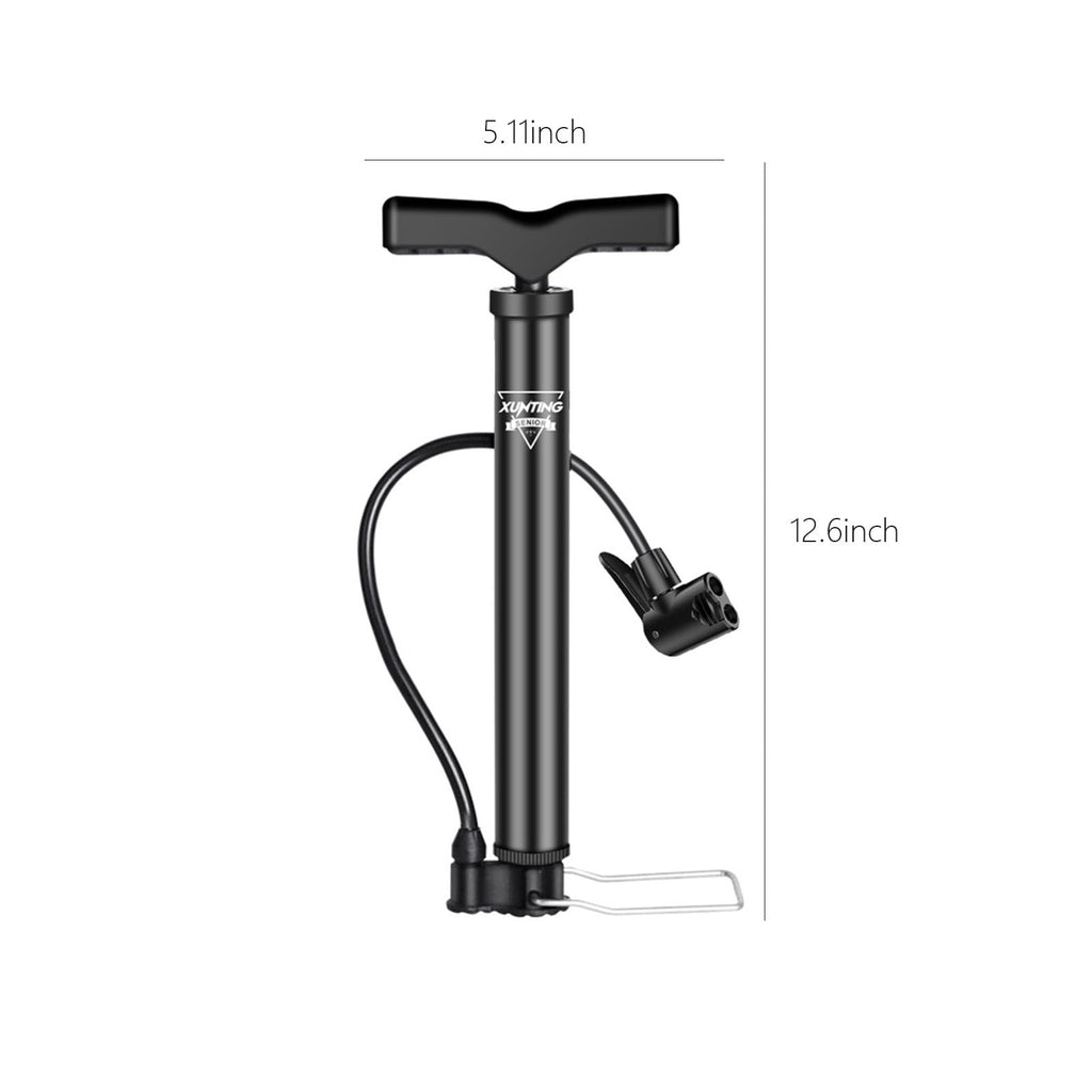 Bike Pump Portable,Bike Tire Inflator,Bicycle Hand Air Pump with 3 Auxiliary Nozzle,Ball Pump Inflator Bicycle Floor Pump Suitable for Baby Stroller Tires,Balls,Road and Mountain Bikes