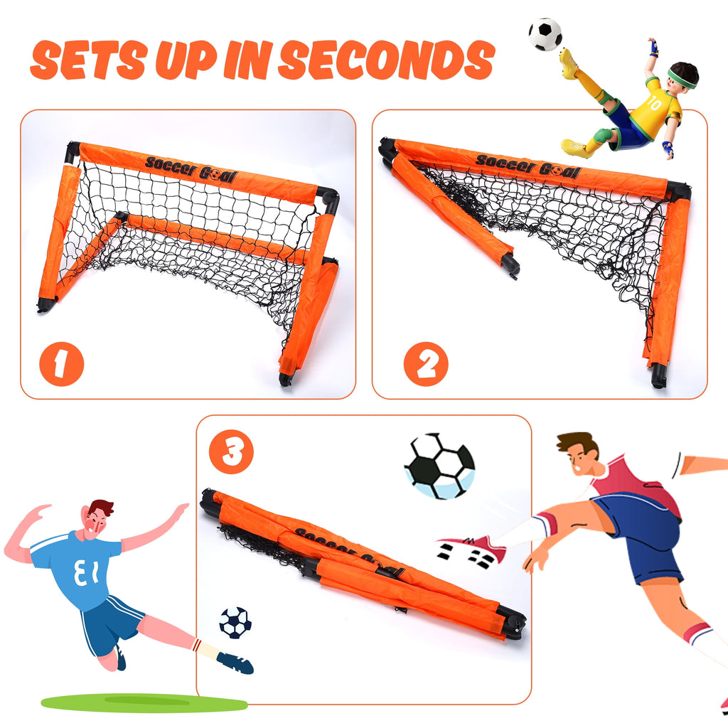 Soccer Goal for Kids, Soccer Nets for Kids Ages 4 8, Portable Soccer Goal Training Equipment, Perfect Indoor Outdoor Sport Game
