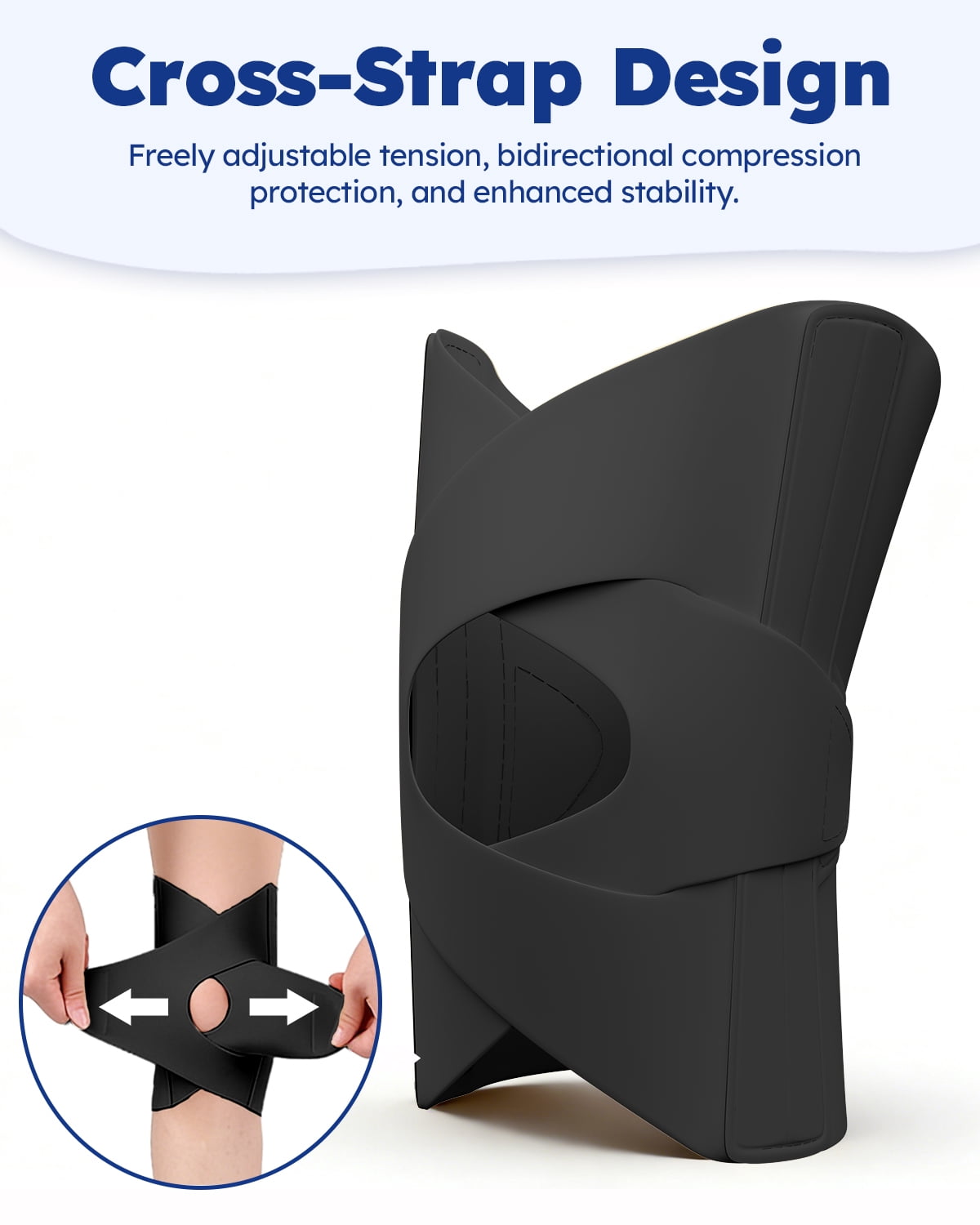 Goldeer Cross-Strap Knee Brace with Dual Spring Support, Adjustable Knee Support for Sports, Hiking & Daily Pain Relief, Lightweight Breathable Stabilizer for Men & Women