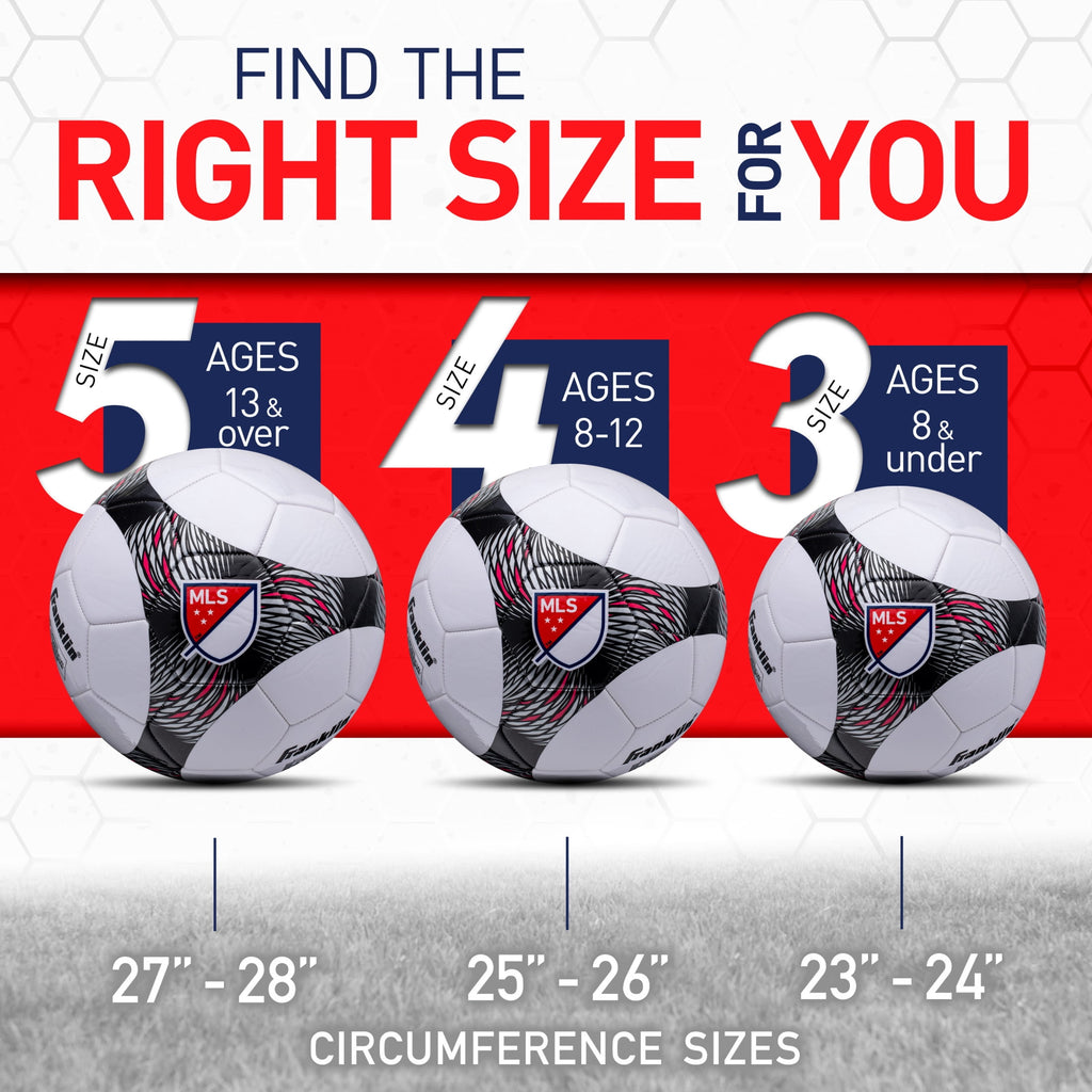 Franklin Sports MLS Pro Vent Kids Soccer Ball - Size 3 Youth Soccer Ball - Soft Cover - Great for Kids and Toddlers - Air Pump Included