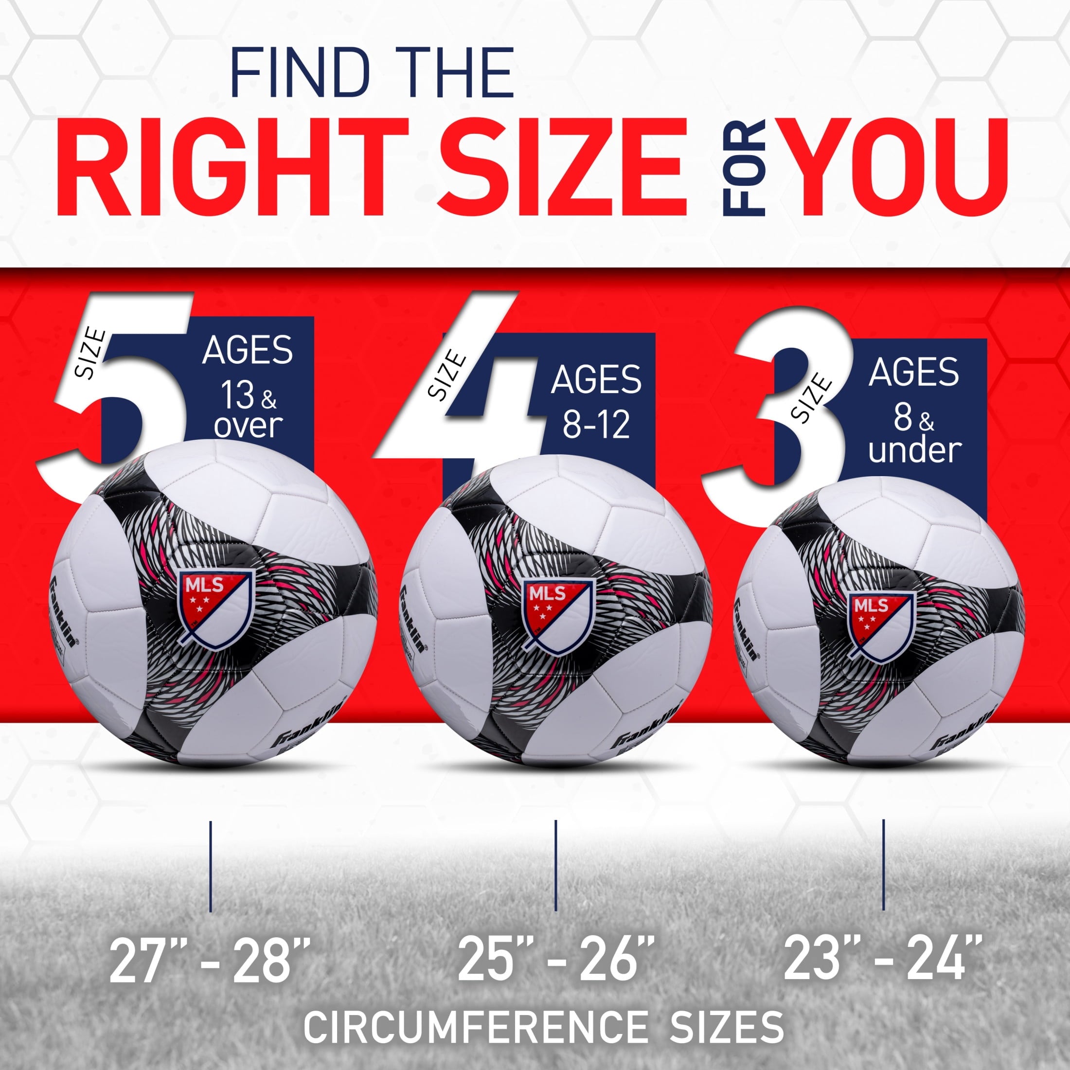 Franklin Sports MLS Pro Vent Kids Soccer Ball - Size 3 Youth Soccer Ball - Soft Cover - Great for Kids and Toddlers - Air Pump Included