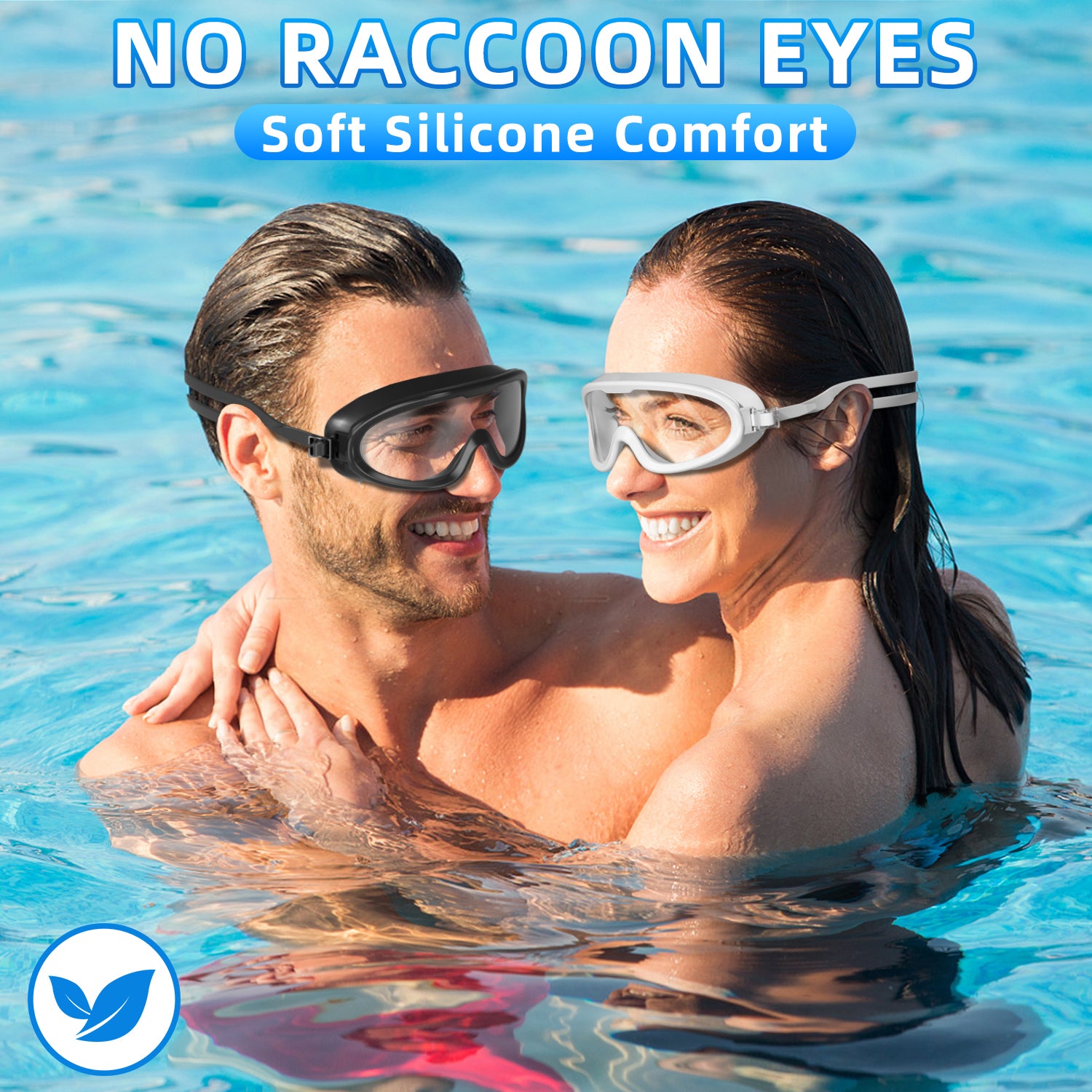GPED Swim Goggles, 2 Pack Anti-Fog Waterproof Anti-UV Clear Vision Silicone Swimming Goggles for Adult Women Men