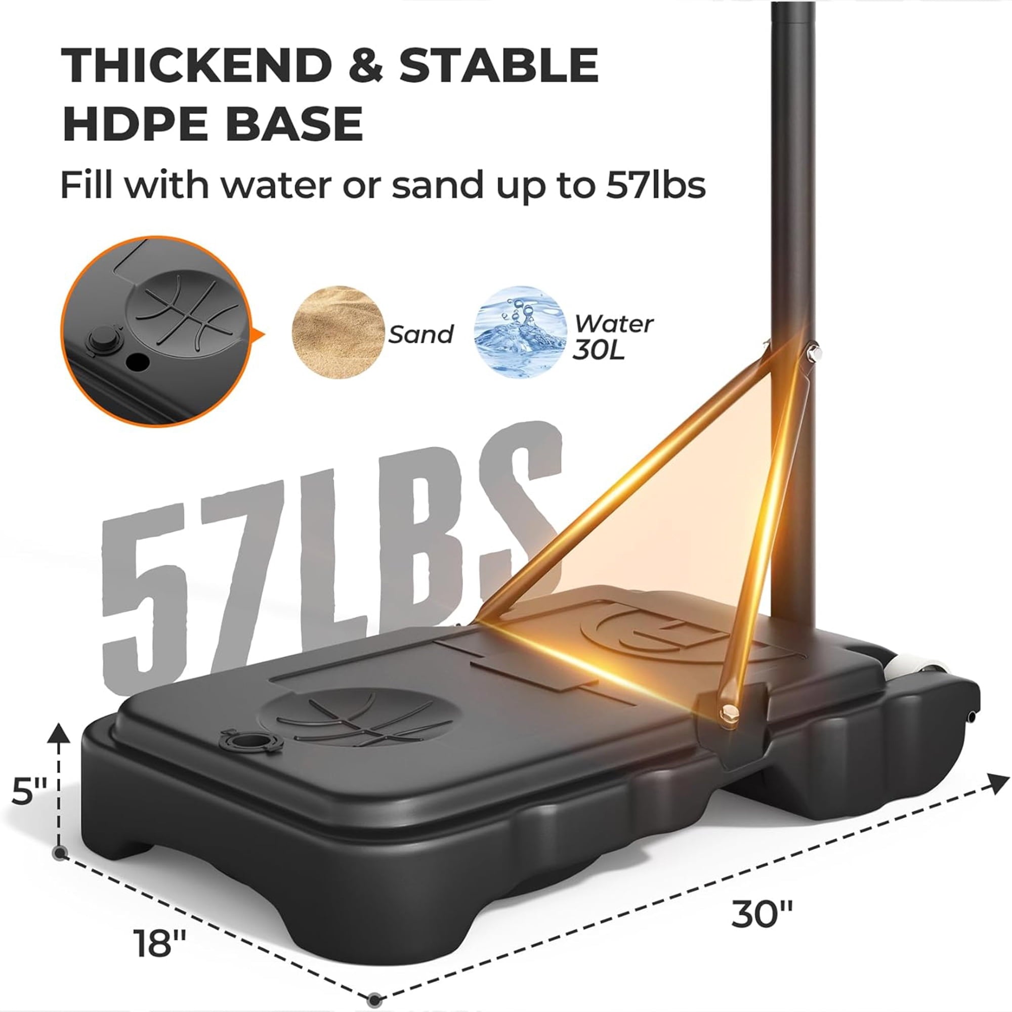 Toremore 30" Portable Kid Basketball Hoop Outdoor, 3.6-7 FT Height Adjustable Basketball Hoop Outdoor Indoor for Kids, Teens, Youth