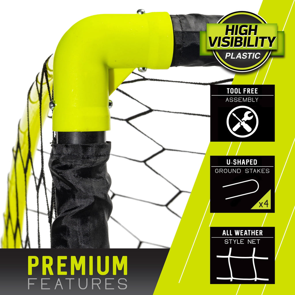Franklin Sports Blackhawk Insta-Set Soccer Goal - Folding Indoor + Outdoor Goal - 6' x 4' - Yellow