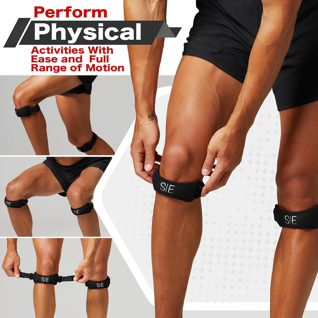 Special Essentials Patellar Tendon Adjustable Pain Relieving Knee Support Strap  Knee Brace, One Size, 2 Pack