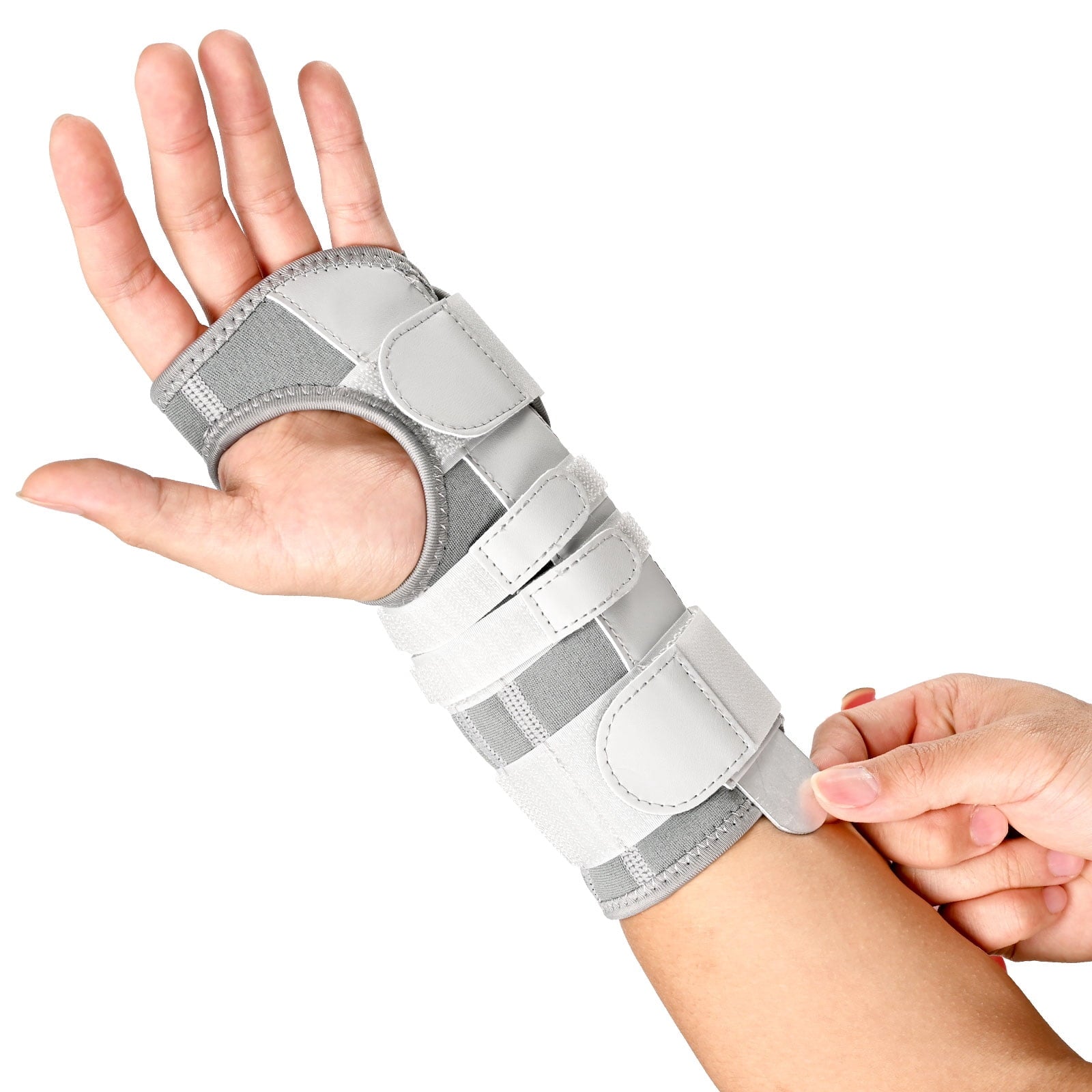 HLTHZONE Carpal Tunnel Wrist Brace for Work With Wrist Splint, Adjustable Wrist Stabilizer for Tendonitis & Arthritis, Left Hand For Women Men, All Day Wear - One Size/Gray