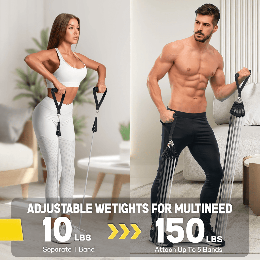 WQQQW Heavy Resistance Bands for Working Out, 150LBS Exercise Bands with Handles, Muscle Training, Strength, Yoga