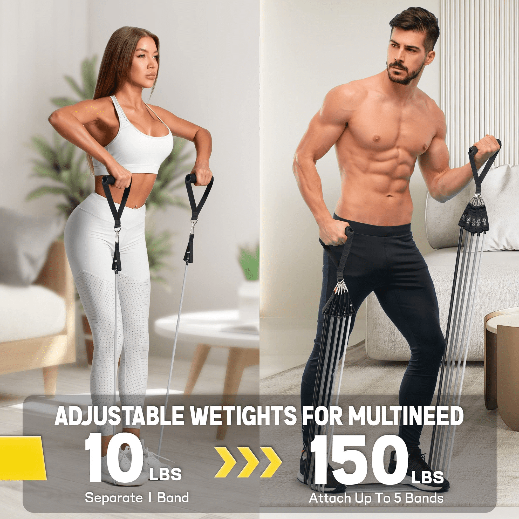 WQQQW Heavy Resistance Bands for Working Out, 150LBS Exercise Bands with Handles, Muscle Training, Strength, Yoga